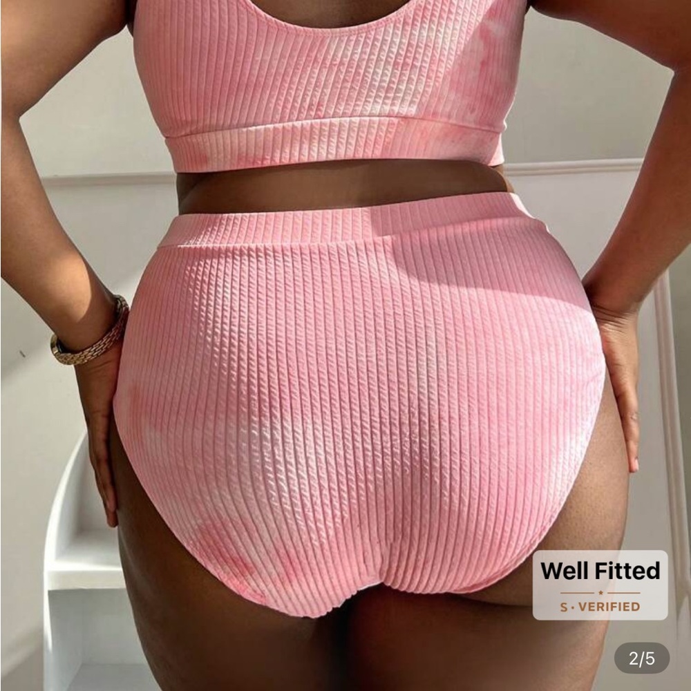 Pink Tie-Dye Ribbed Bikini Set - Picture 2 of 2